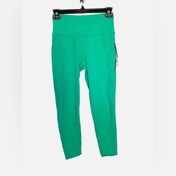 NWT Nicole Miller Sport Green Leopard Print Yoga Pants - Picture 1 of 4